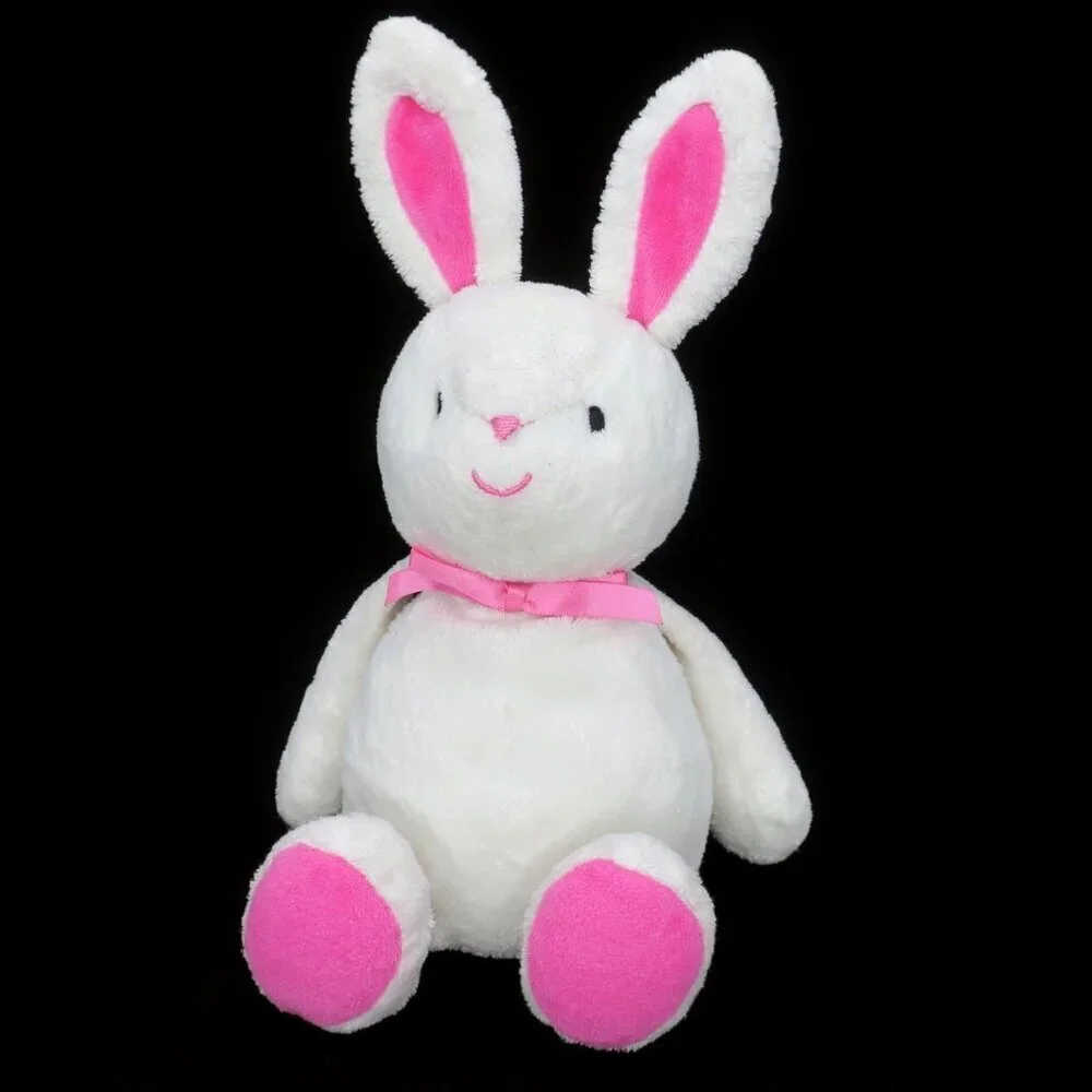 Vintage Just One You Carters White Pink Bow Bunny Rabbit Plush Lovey 92637